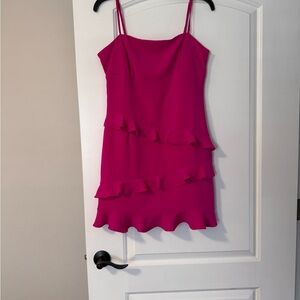 Elegant Pink Ruffle Dress